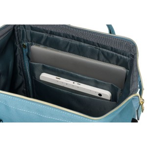 Jednokomorowy, niebieski plecak damski z poliestru idealny na bagaż podręczny - Peterson