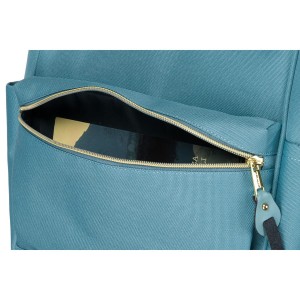 Jednokomorowy, niebieski plecak damski z poliestru idealny na bagaż podręczny - Peterson