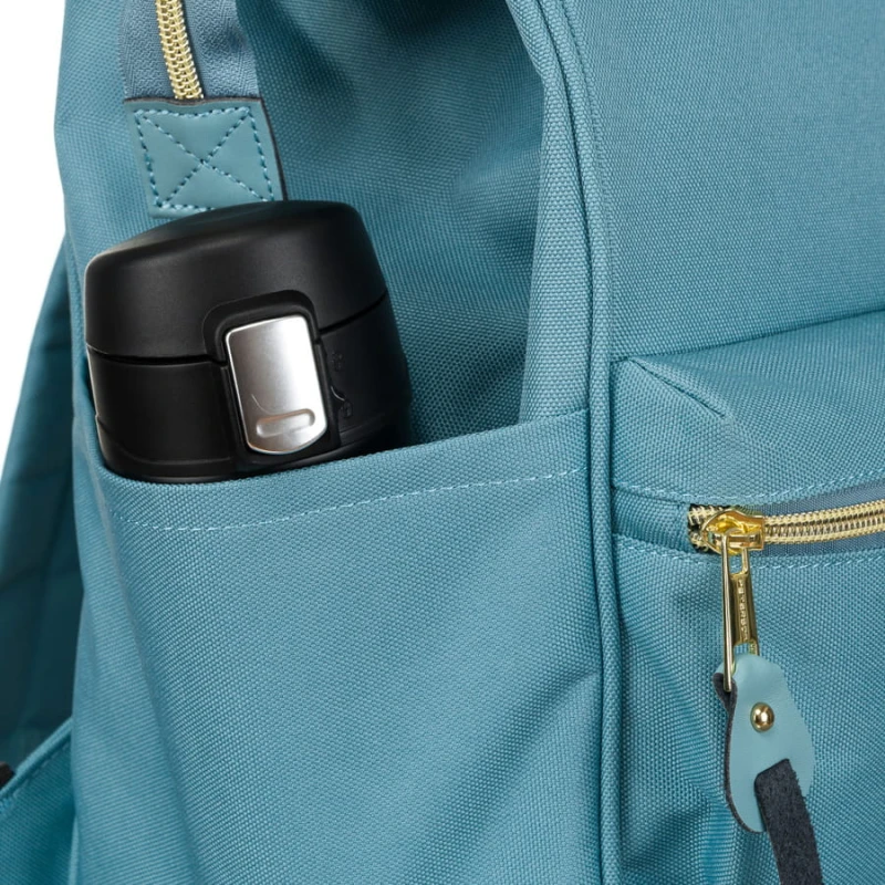 Jednokomorowy, niebieski plecak damski z poliestru idealny na bagaż podręczny - Peterson