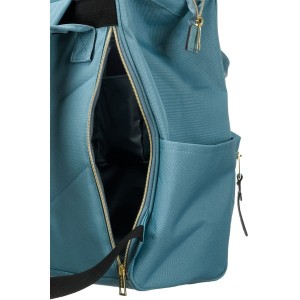 Jednokomorowy, niebieski plecak damski z poliestru idealny na bagaż podręczny - Peterson