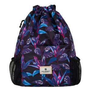 Damski plecak-worek zawieszony na regulowanych szelkach i zamykany troczkiem - Peterson