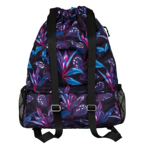 Damski plecak-worek zawieszony na regulowanych szelkach i zamykany troczkiem - Peterson