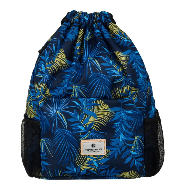 Stylowy, damski plecak-worek zawieszony na regulowanych szelkach - Peterson