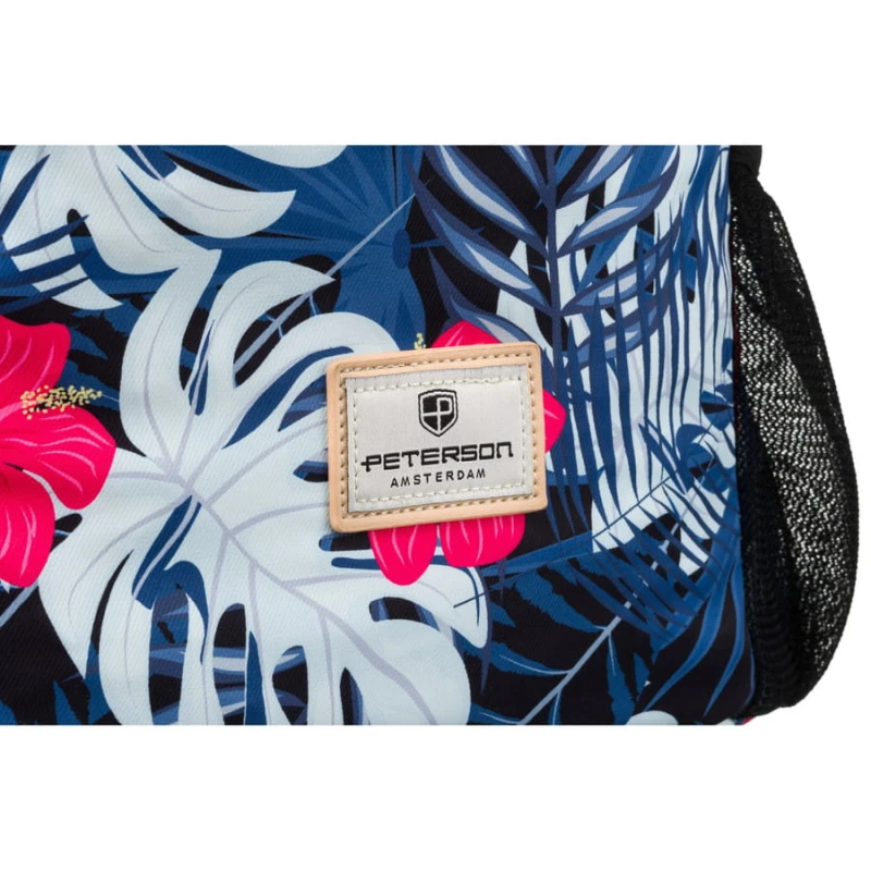 Plecak-worek z poliestru w modny, roślinny wzór - Peterson