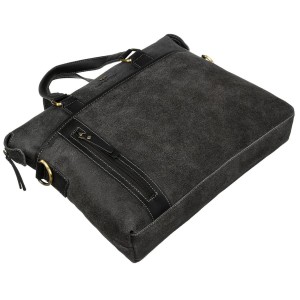 Czarna, skórzana torba męska na dokumenty z miejscem na laptopa - Peterson