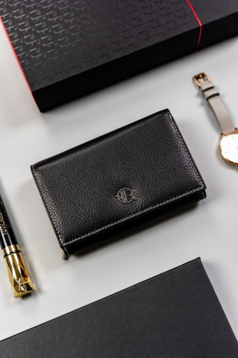 Skórzany, elegancki portfel damski na zatrzask - Rovicky