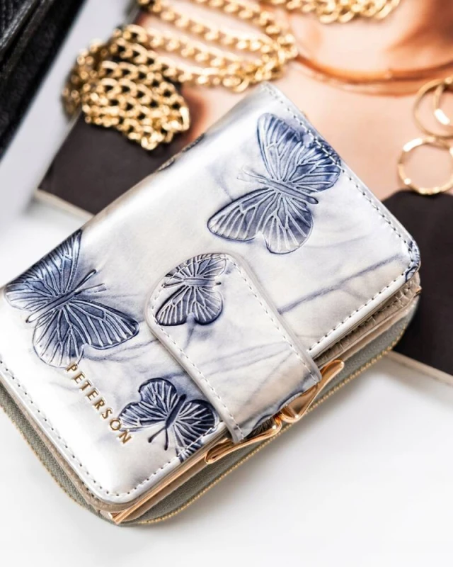 Portfel damski w orientacji pionowej ze skóry naturalnej - Peterson