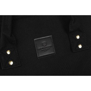 Duży plecak damski z poliestru w czarnym kolorze z miejscem na laptopa - Peterson