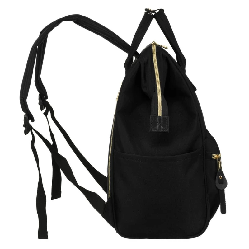 Duży plecak damski z poliestru w czarnym kolorze z miejscem na laptopa - Peterson