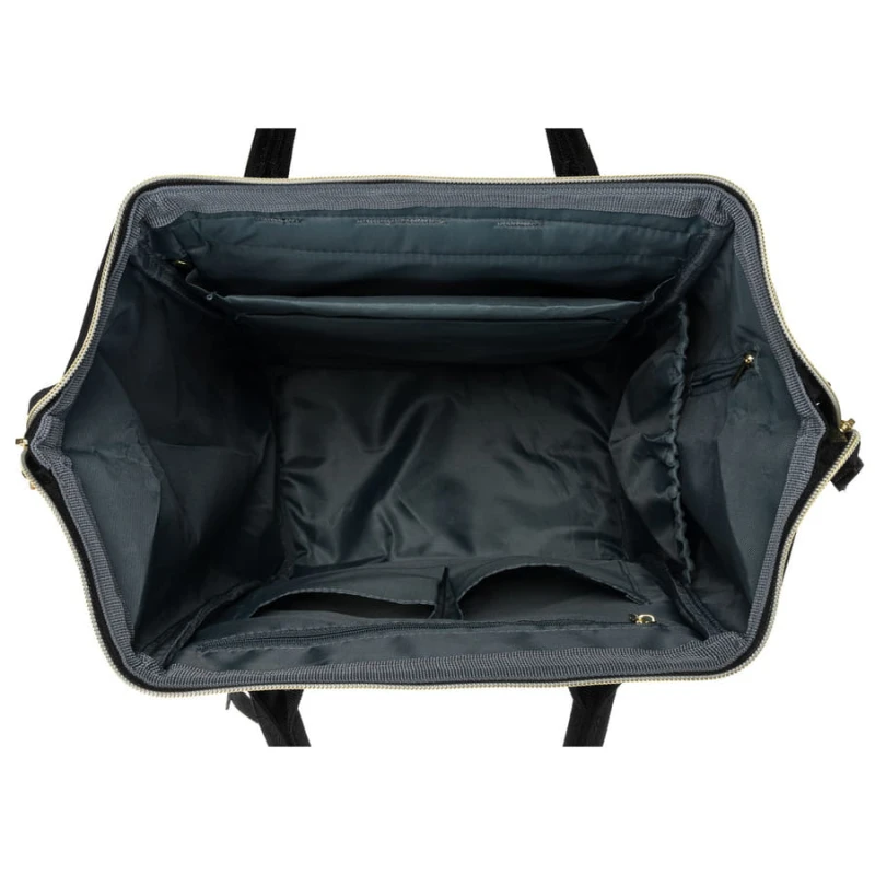 Duży plecak damski z poliestru w czarnym kolorze z miejscem na laptopa - Peterson