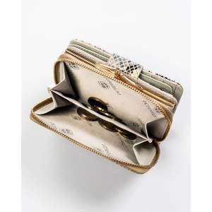 Elegancki, średni portfel damski ze skóry naturalnej wyposażony w system RFID ze wzorem skóry węża - Peterson