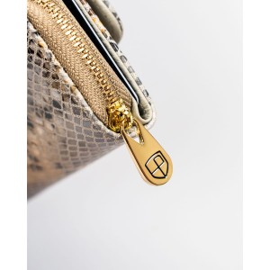 Mały portfel damski wykonany ze skóry naturalnej ze wzorem imitującym skórę węża - Peterson