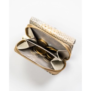 Mały portfel damski wykonany ze skóry naturalnej ze wzorem imitującym skórę węża - Peterson