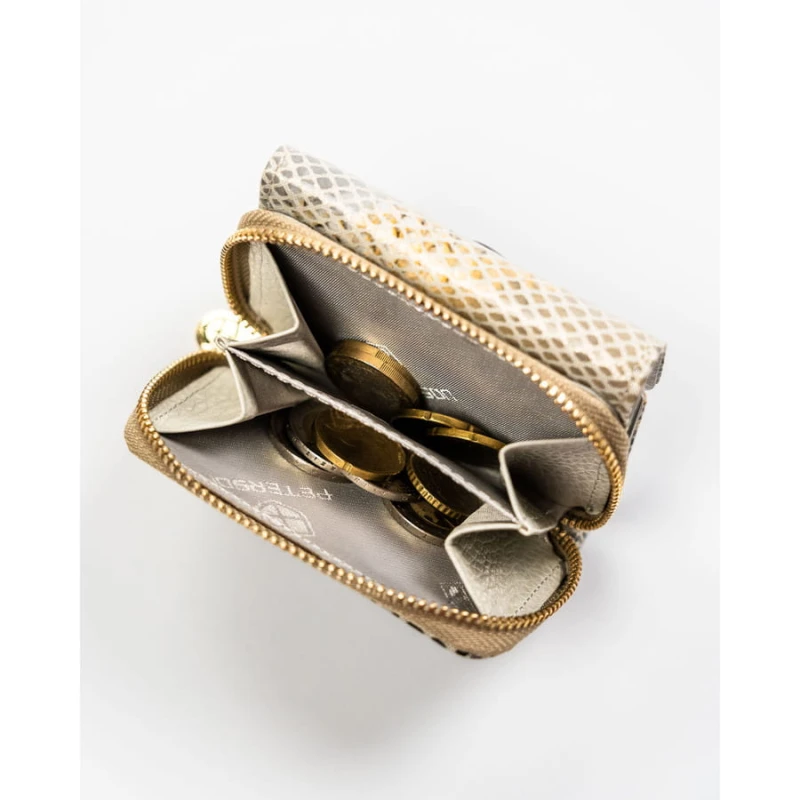 Mały portfel damski wykonany ze skóry naturalnej ze wzorem imitującym skórę węża - Peterson