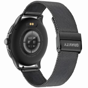 Smartwatch Damski GRAVITY GT12-2 Granatowy Pasek Silikonowy + Czarna Bransoleta