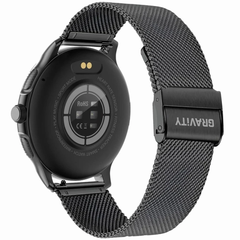 Smartwatch Damski GRAVITY GT12-2 Granatowy Pasek Silikonowy + Czarna Bransoleta