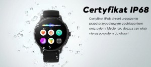 Smartwatch Damski GRAVITY GT12-7 Czarny Pasek Silikonowy + Srebrna Bransoleta