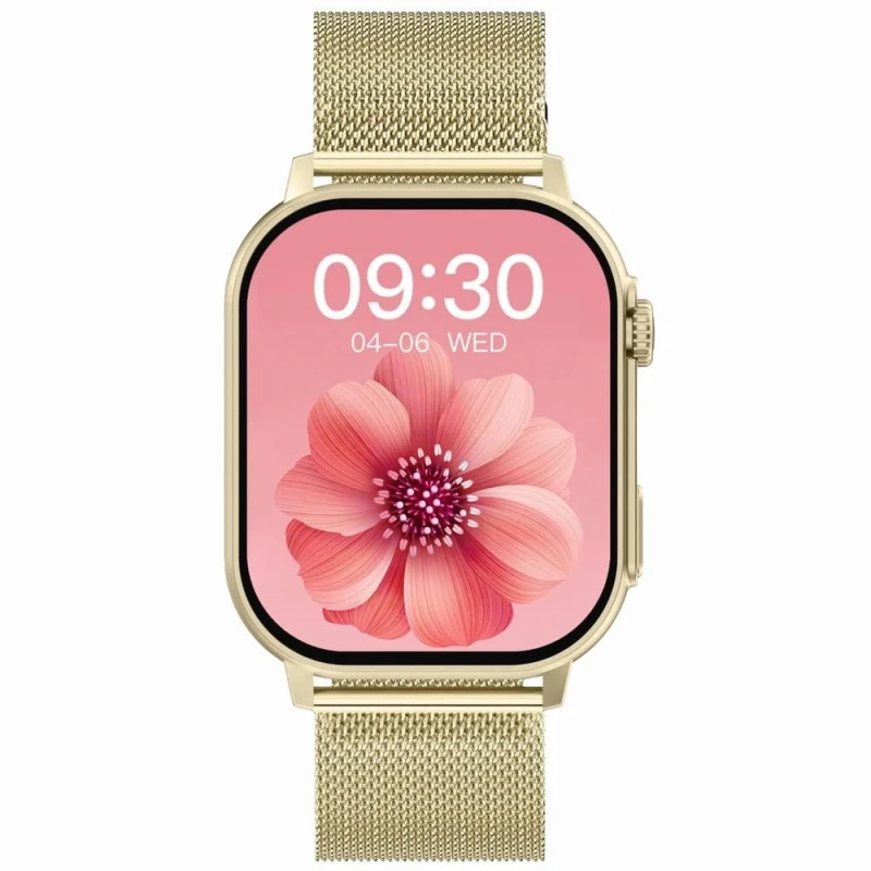 Smartwatch Damski GRAVITY GT15-11 Granatowy Pasek Silikonowy + Złota Bransoleta