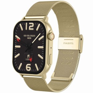 Smartwatch Damski GRAVITY GT15-11 Granatowy Pasek Silikonowy + Złota Bransoleta