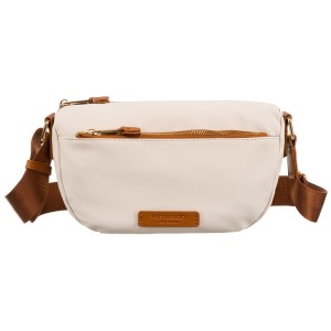 "Nylonowa torebka damska brązowo-beżowa Peterson - front, listonoszka crossbody"