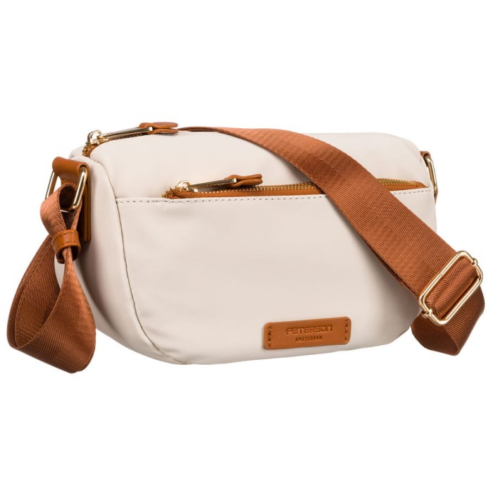 "Torebka damska Peterson nylonowa - widok z boku, pojemna, regulowany pasek"