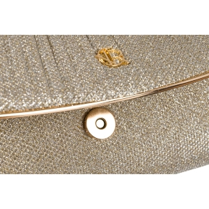 Brokatowa kopertówka damska z tkaniny syntetycznej w kolorze różowego złota - Rovicky