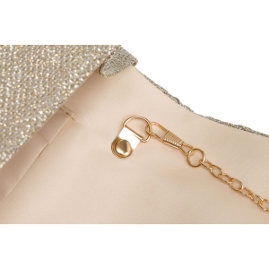 Brokatowa kopertówka damska z tkaniny syntetycznej w kolorze różowego złota - Rovicky