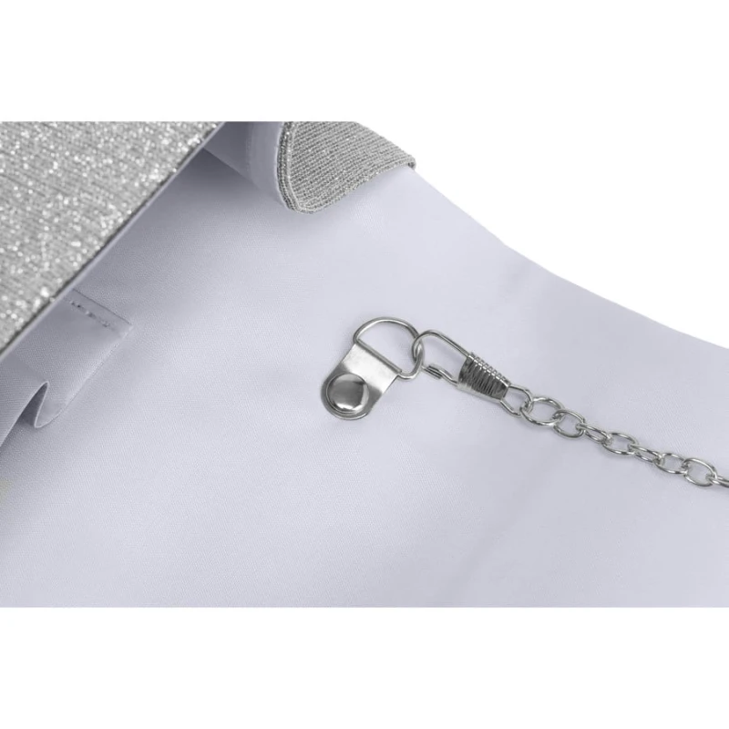 Srebrna kopertówka damska z tkaniny syntetycznej z kieszonką wewnętrzną - Rovicky