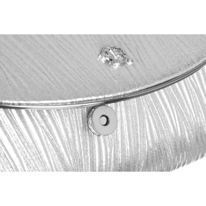 Srebrna kopertówka damska ze skóry ekologicznej zamykana na magnes - Rovicky