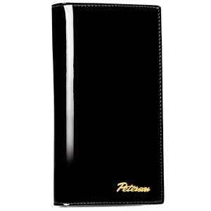 Duży, skórzany, pionowy portfel damski w czarnym kolorze zamykany na magnes - Peterson