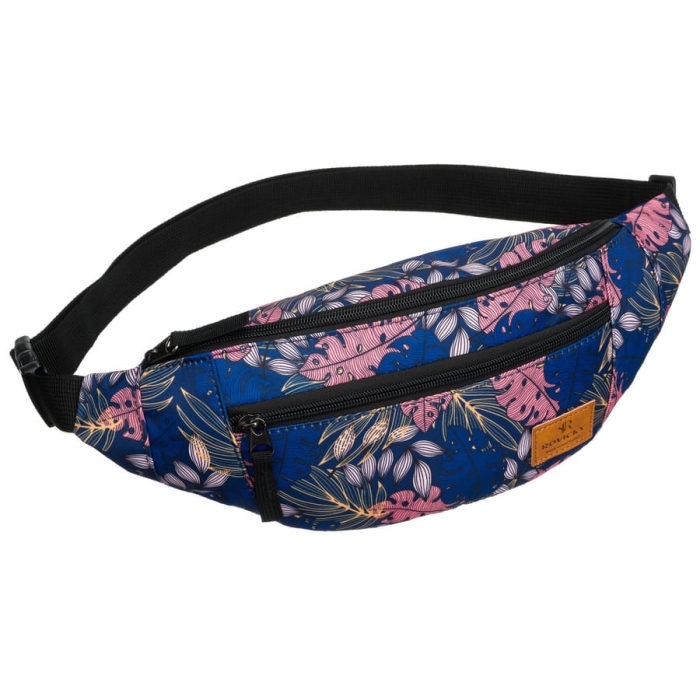 Saszetka damska na biodra lub przez ramię pokryta kwiatowym wzorem - Rovicky