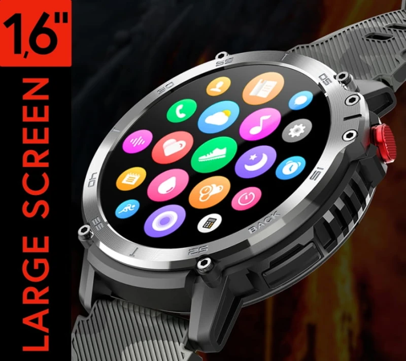 Smartwatch Męski RUBICON RNCF08 Black/Moro SMARUB232