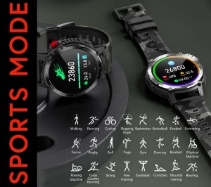 Smartwatch Męski RUBICON RNCF08 Black/Moro SMARUB232