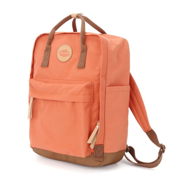 Pomarańczowo-brązowy plecak damski zawieszony na regulowanych szelkach - Himawari