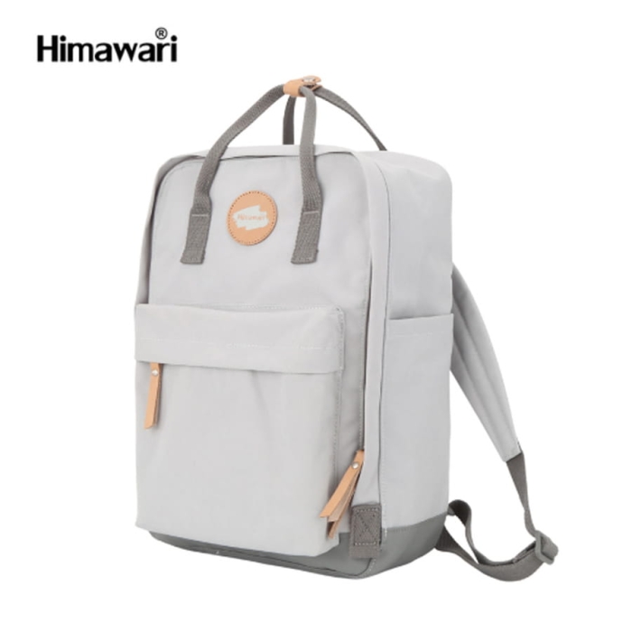 Szary, praktyczny plecak damski zamykany suwakiem - Himawari