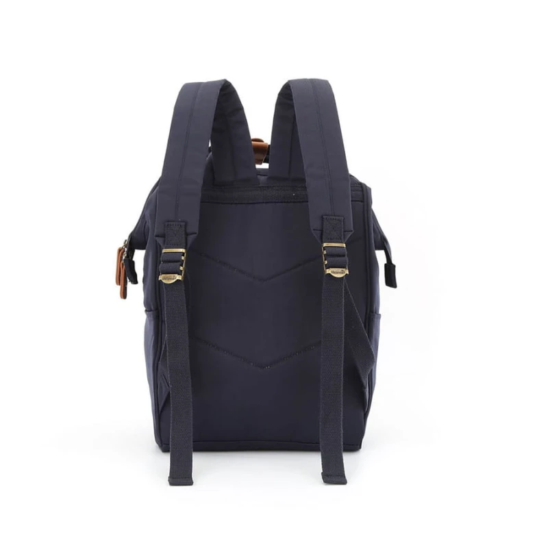 Pojemny plecak z wodoodpornego poliestru w granatowym kolorze z kieszenią na laptopa - Himawari