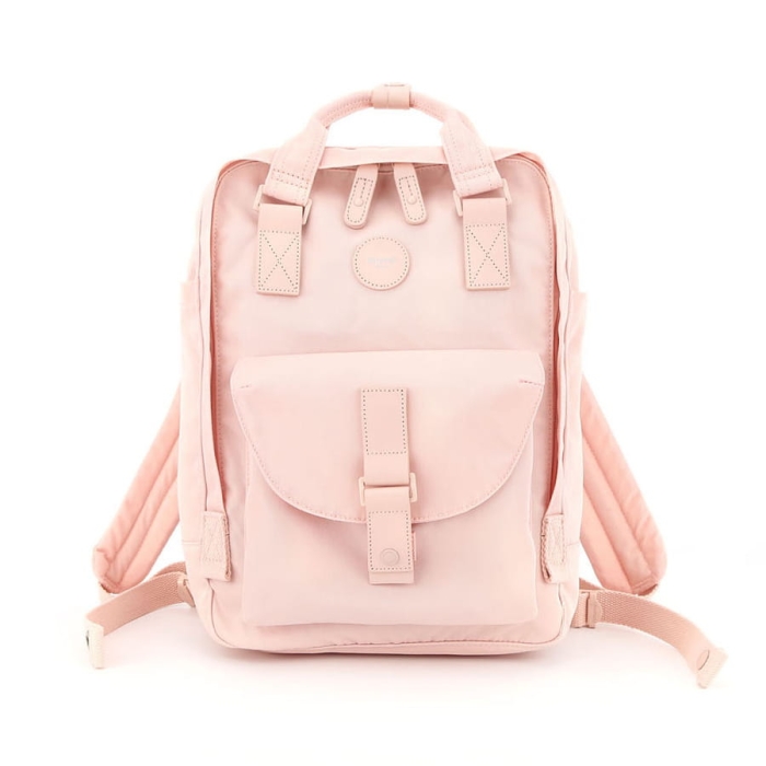 Wodoodporny plecak miejski w różowym kolorze zamykany suwakiem - Himawari