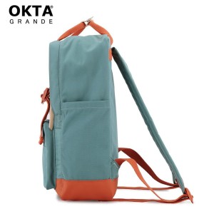 Pojemny plecak miejski w turkusowo-pomarańczowym kolorze z przegrodą na laptopa - Himawari