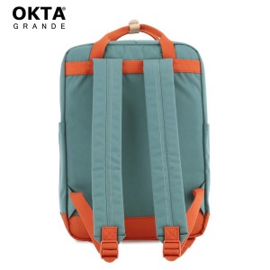 Pojemny plecak miejski w turkusowo-pomarańczowym kolorze z przegrodą na laptopa - Himawari