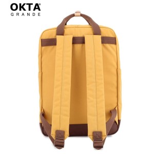 Plecak miejski w żółto-brązowym kolorze z przegrodą na laptopa zamykany suwakami - Himawari