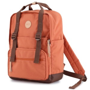 Pomarańczowo-brązowy plecak miejski zamykany suwakami - Himawari