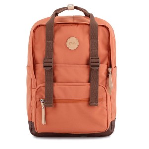 Pomarańczowo-brązowy plecak miejski zamykany suwakami - Himawari