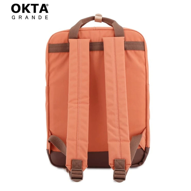 Pomarańczowo-brązowy plecak miejski zamykany suwakami - Himawari