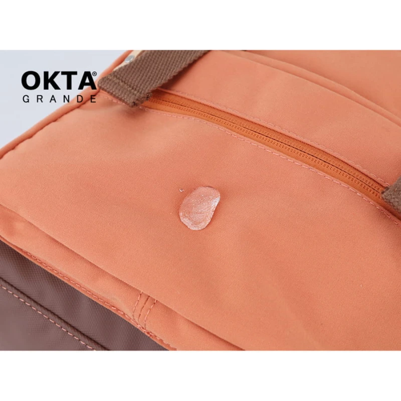 Pomarańczowo-brązowy plecak miejski zamykany suwakami - Himawari