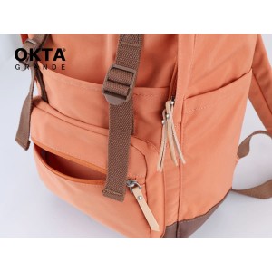 Pomarańczowo-brązowy plecak miejski zamykany suwakami - Himawari