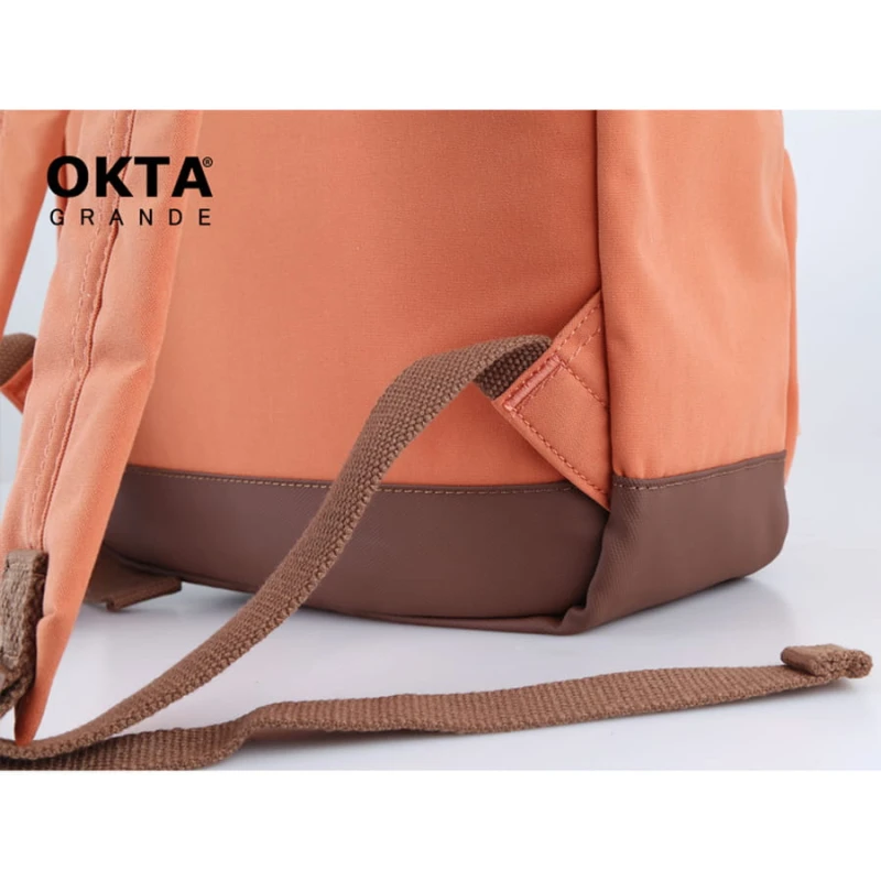 Pomarańczowo-brązowy plecak miejski zamykany suwakami - Himawari