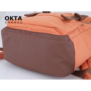 Pomarańczowo-brązowy plecak miejski zamykany suwakami - Himawari