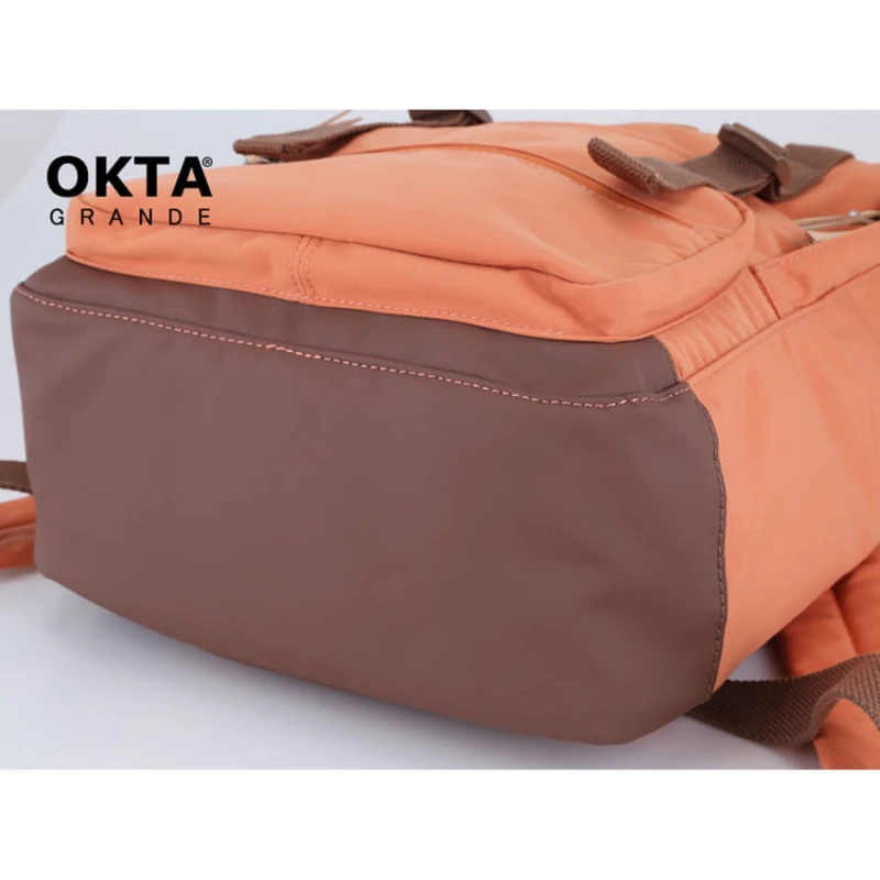 Pomarańczowo-brązowy plecak miejski zamykany suwakami - Himawari