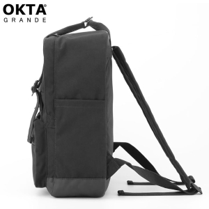 Czarny, praktyczny plecak miejski zamykany suwakami zawieszony na regulowanych szelkach - Himawari