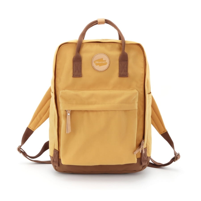 Żółto-brązowy, stylowy plecak zawieszony na regulowanych szelkach - Himawari